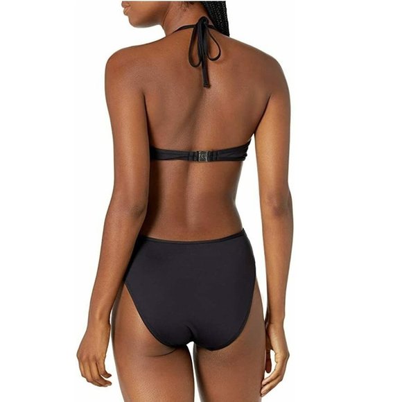 Kenneth Cole Halter Mesh-Overlay Swimsuit - Picture 2 of 7